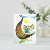 ノルウェー、バイキング船のフィオルズ、ヴィンテージ旅行 ポストカード (スタンド正面)