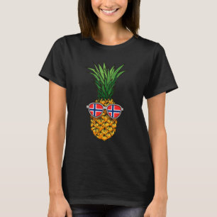 ノルウェー パイナップル ノルウェー国旗 サングラス サマー Tシャツ