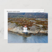 ノルウェー、フィヨルドの口のライトハウス ポストカード (正面/裏面)