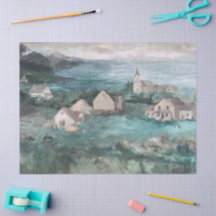 ノルウェー フィヨルド 絵画 ギフトバッグ用ティシューペーパー