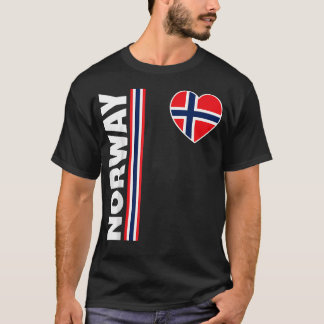 ノルウェー フラグ ハート プライド 北欧 愛国心 Tシャツ
