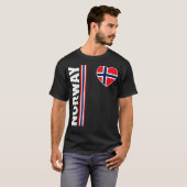 ノルウェー フラグ ハート プライド 北欧 愛国心 Tシャツ (正面フル)