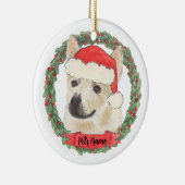 ノルウェー・ブフンドの犬のクリスマス セラミックオーナメント (右)