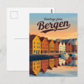 ノルウェー ブリッゲン ハンザ商業地区 ポストカード (正面/裏面)