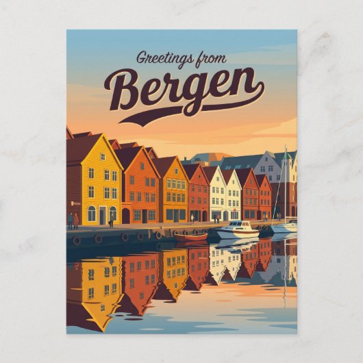 ノルウェー ブリッゲン ハンザ商業地区 ポストカード (正面)