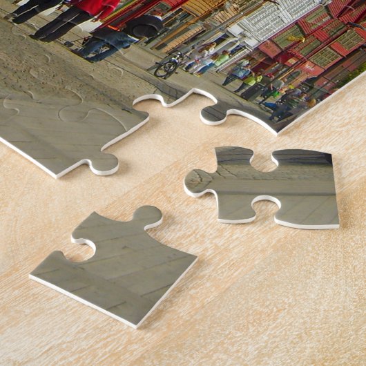 ノルウェー、ベルゲンの水辺地帯の色彩の鮮やかな家 ジグソーパズル (側面)