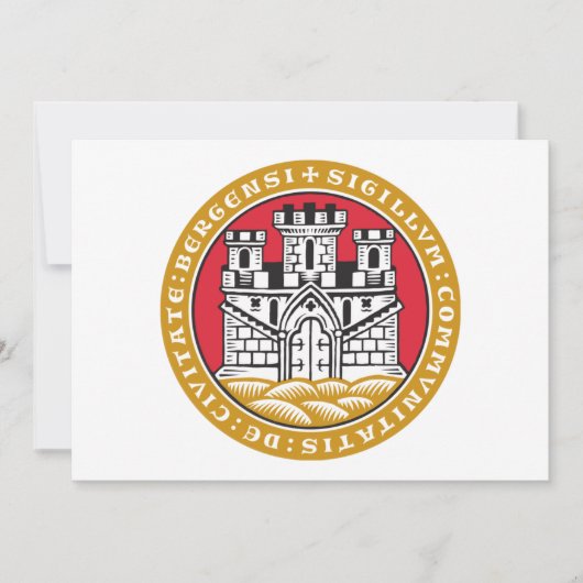 ノルウェー，ベルゲンの紋章 招待状 (正面)