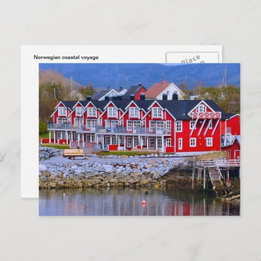 ノルウェー、ベルゲンウォーターサイドハウス ポストカード (正面/裏面)