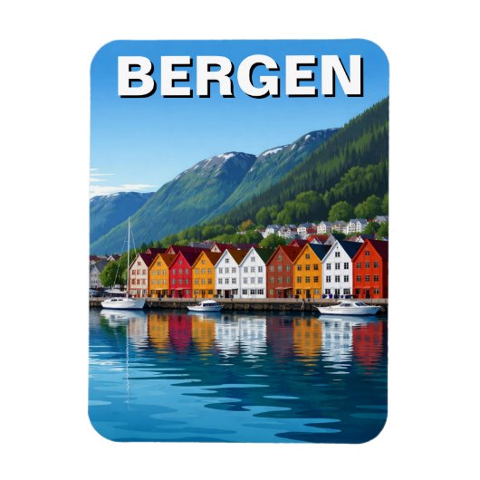 ノルウェー・ベルゲン旅行 マグネット (縦)