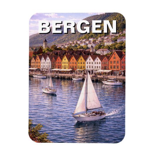 ノルウェー+ベルゲン+旅行 マグネット (縦)