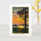 ノルウェー、ミシガン州-ヴィンテージからの挨拶 カード (黄色い花)