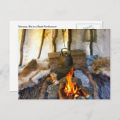 ノルウェー、ラップランドのサーミのテント内 ポストカード (正面/裏面)