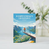 ノルウェー ランペストレケン展望台 ポストカード (スタンド正面)