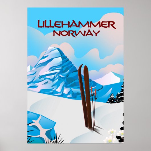 ノルウェー リレハンメル スキーポスター ポスター (正面)