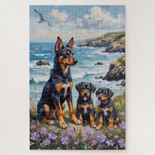 ノルウェー・ルンデフントの海岸断崖アート ジグソーパズル (縦)