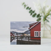 ノルウェー，ロフォテンの水辺 ポストカード (スタンド正面)