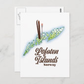 ノルウェー・ロフォーテン諸島 スキーポスター ポストカード (正面/裏面)