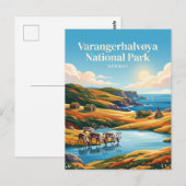 ノルウェー ヴァランゲルハルヴォーヤ国立公園 ポストカード (正面/裏面)
