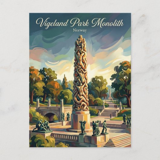 ノルウェー・ヴィーゲラン公園 ポストカード (正面)
