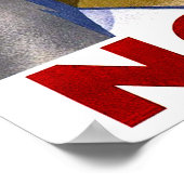 ノルウェー，冬の休日のカップル，スキー，ヴィンテージ ポスター (角)