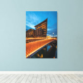 ノルウェー，夜のオスロ キャンバスプリント (インサイチュ (ウッドフロア))