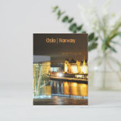 ノルウェー,夜のオスロ ポストカード (スタンド正面)