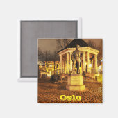 ノルウェー，夜のオスロ マグネット (正面/裏面)