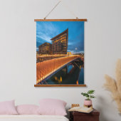 ノルウェー，夜のオスロ 吊り下げ型タペストリー (寝室)