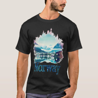 ノルウェー 峡湾 風景 自然 お土産 ハイキング Tシャツ