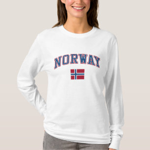 ノルウェー + 旗 Tシャツ