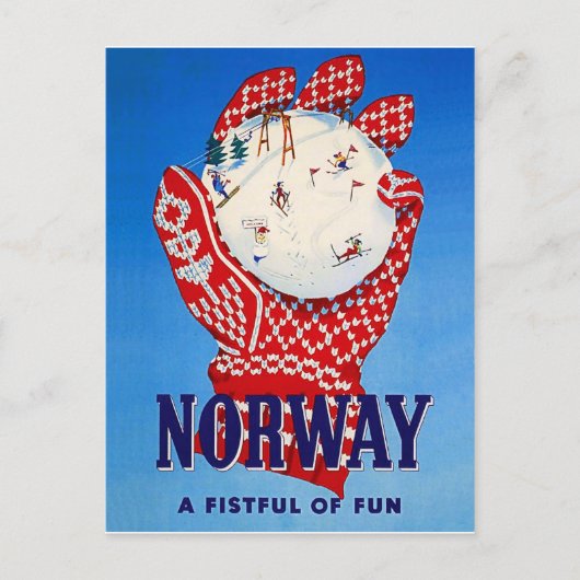 ノルウェー、楽しさいっぱい ポストカード (正面)