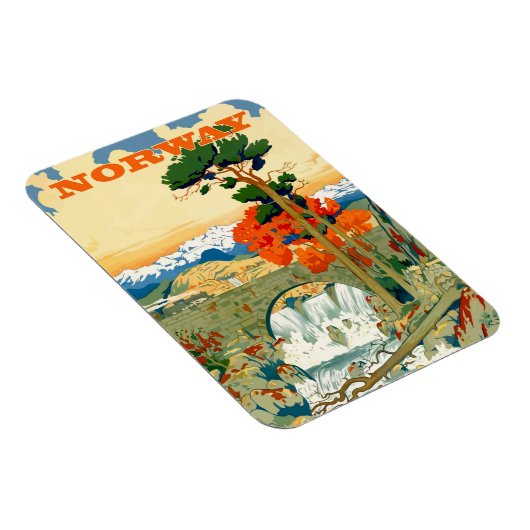 ノルウェー、橋の下の滝。 マグネット (右側)