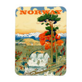 ノルウェー、橋の下の滝。 マグネット (縦)