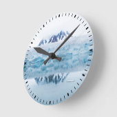 ノルウェー，氷河反射 ラウンド壁時計 (傾斜)