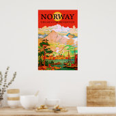 ノルウェー、真夜中の太陽の土地、ヴィンテージ旅行 ポスター (キッチン)