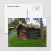 ノルウェー、高い夏の牧草地の木造の小屋 ポストカード (正面/裏面)