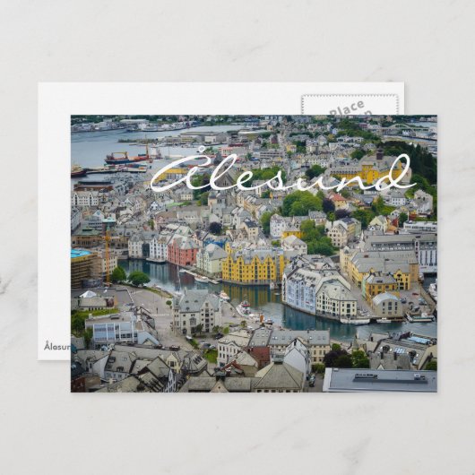 ノルウェー Ålesundの芸術新潮様式の街のポストカード ポストカード (正面/裏面)