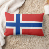 ノルウェー/Norgeのノルウェーの旗(文字無し)のアクセント ランバークッション (ブランケット)