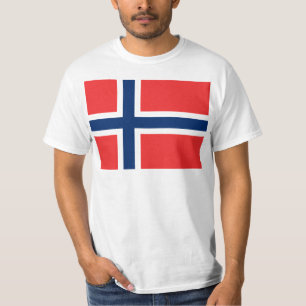 ノルウェー- Norgesのflaggの旗- Detのnorskeのflagget Tシャツ