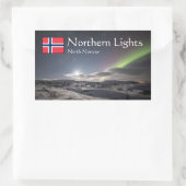 ノルウェーAuroraの風景の写真 長方形シール (バッグ)