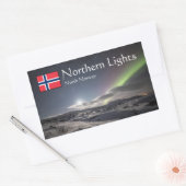 ノルウェーAuroraの風景の写真 長方形シール (封筒)