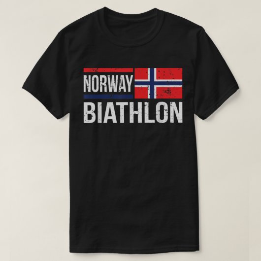 ノルウェーBiathlonターゲットスキー射撃、 発砲大会 Tシャツ (デザイン正面)