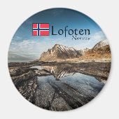 ノルウェーLofotenの風景の写真 マグネット (正面)