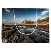 ノルウェーLofotenの風景の写真 ラージペーパーバッグ (裏面)