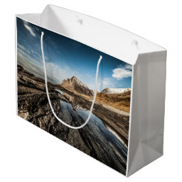 ノルウェーLofotenの風景の写真 ラージペーパーバッグ