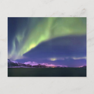 ノルウェーLyngenfjordenより上のオーロラボレリス ポストカード