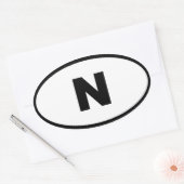 ノルウェーNヨーロッパ 楕円形シール (封筒)