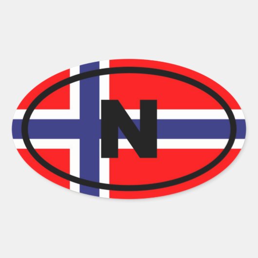 ノルウェーNヨーロッパ 楕円形シール (正面)