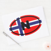 ノルウェーNヨーロッパ 楕円形シール (封筒)