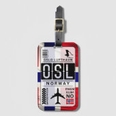 ノルウェーOSL空港コードラゲージタグ ラゲッジタグ (正面縦)